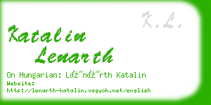 katalin lenarth business card